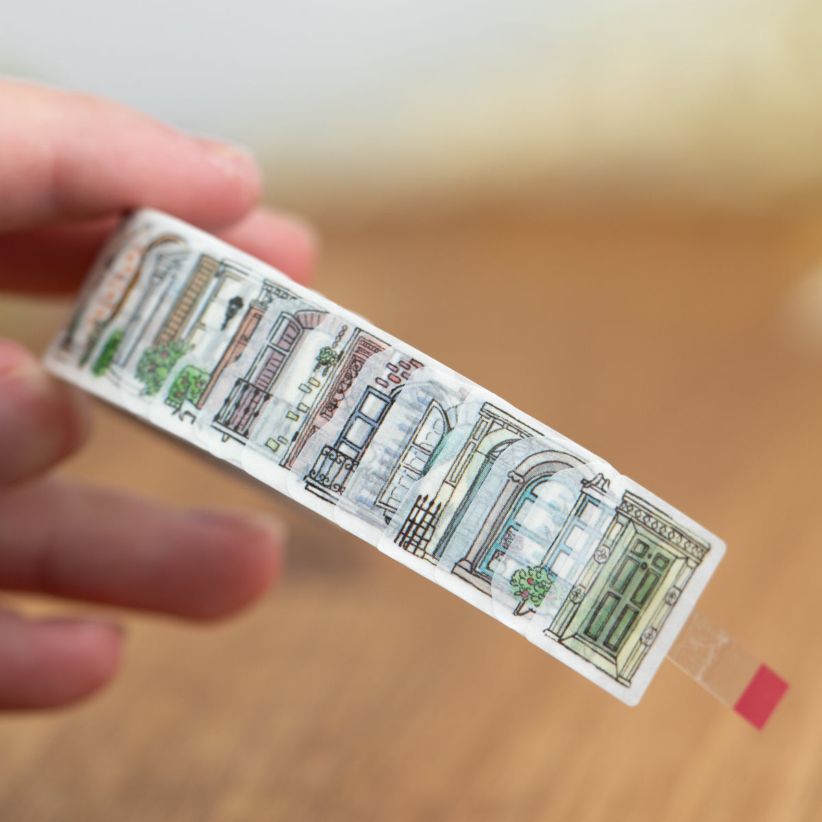 Bande Washi Tape Sticker Roll Windows and Doors Close Up