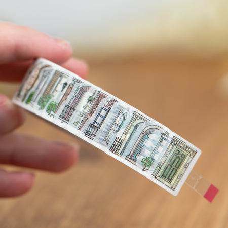 Bande Washi Tape Sticker Roll Windows and Doors Close Up