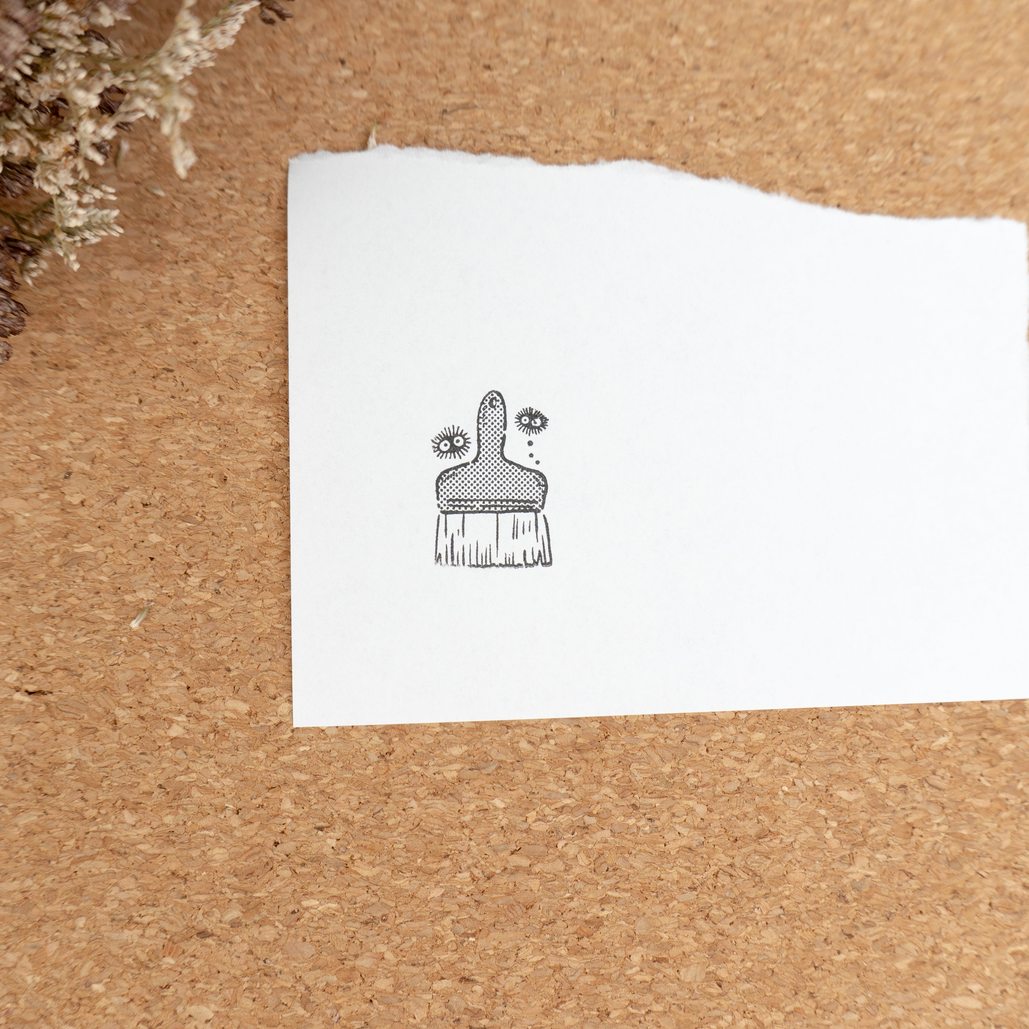 Beverly Studio Ghibli Rubber Wooden Stamp - Soot Spirits & Brush paper