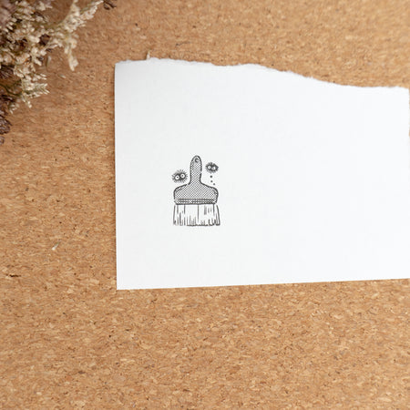 Beverly Studio Ghibli Rubber Wooden Stamp - Soot Spirits & Brush paper