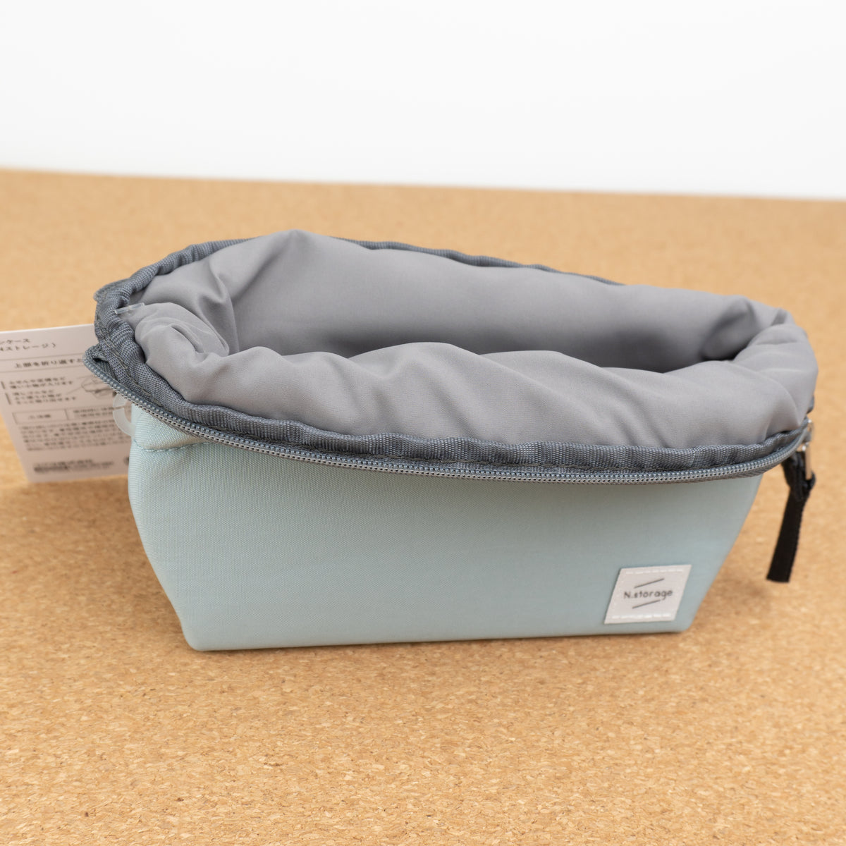 Kokuyo N-Storage Pencil Case - Smoke Blue Open