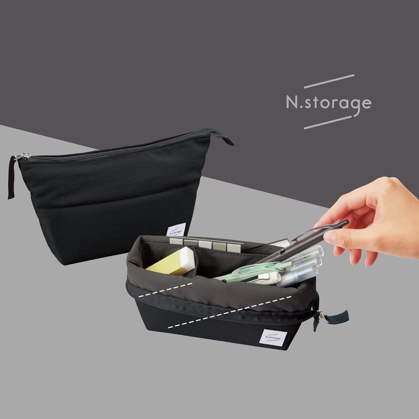 Black and Grey Japanese Pencil Case