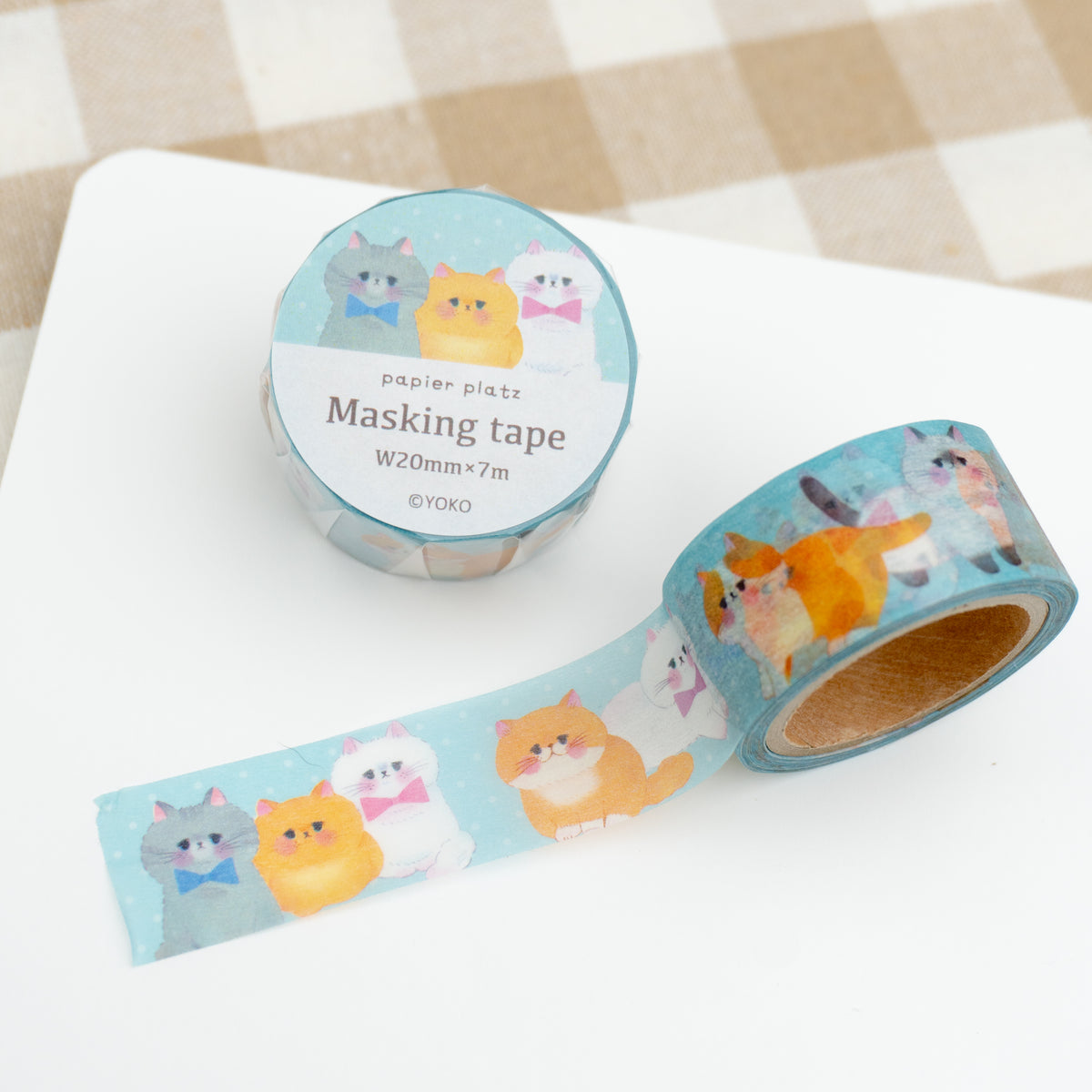 Papier Platz Washi Tape - Yoko Pouting Cats (20mm)