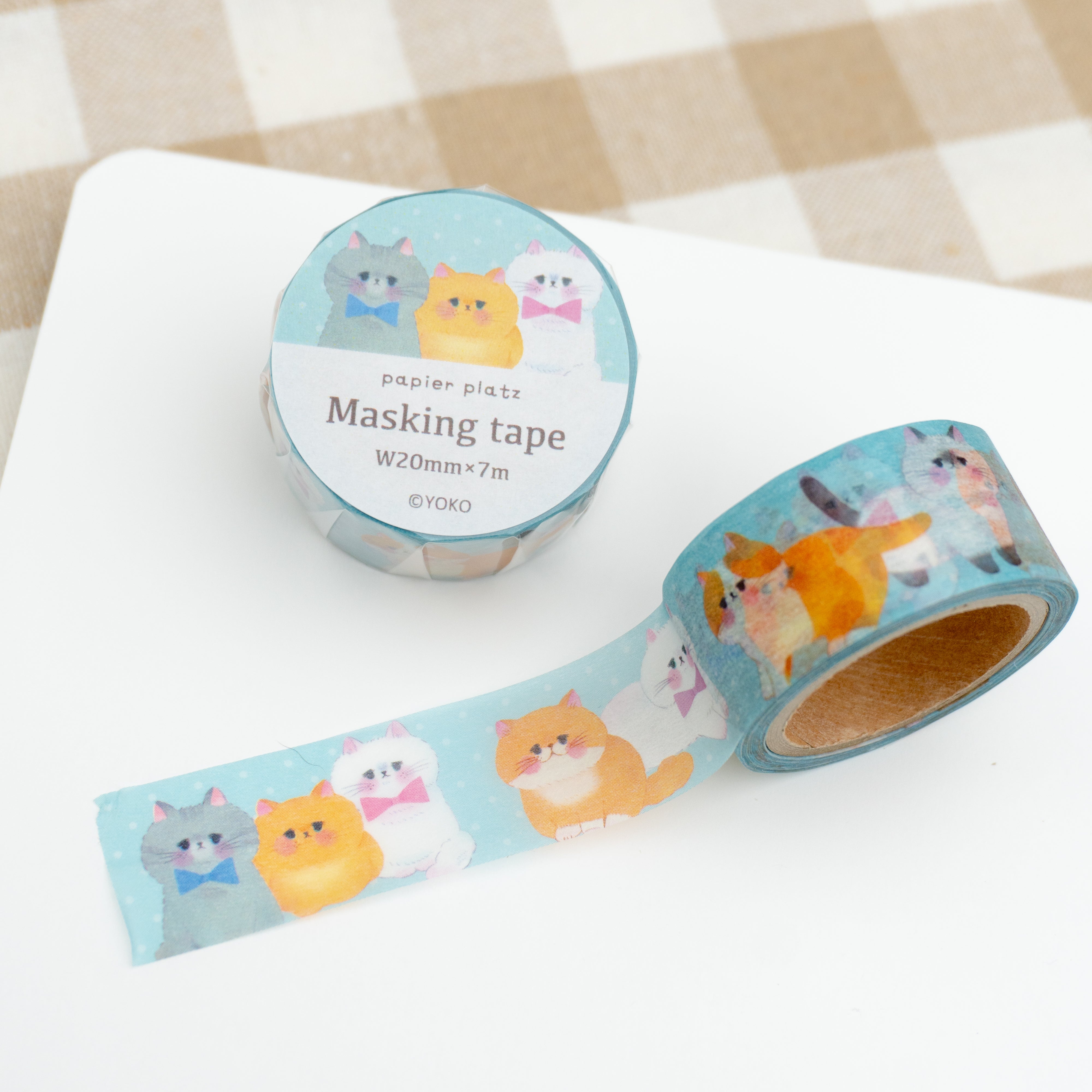Papier Platz Washi Tape - Yoko Pouting Cats (20mm)