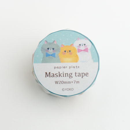 Papier Platz Washi Tape - Yoko Pouting Cats (20mm) Close Up