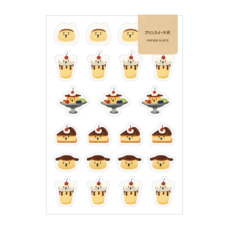 Papier Platz x AOYOSHI Animal & Food Planner Stickers Vol.3 Dog Flan