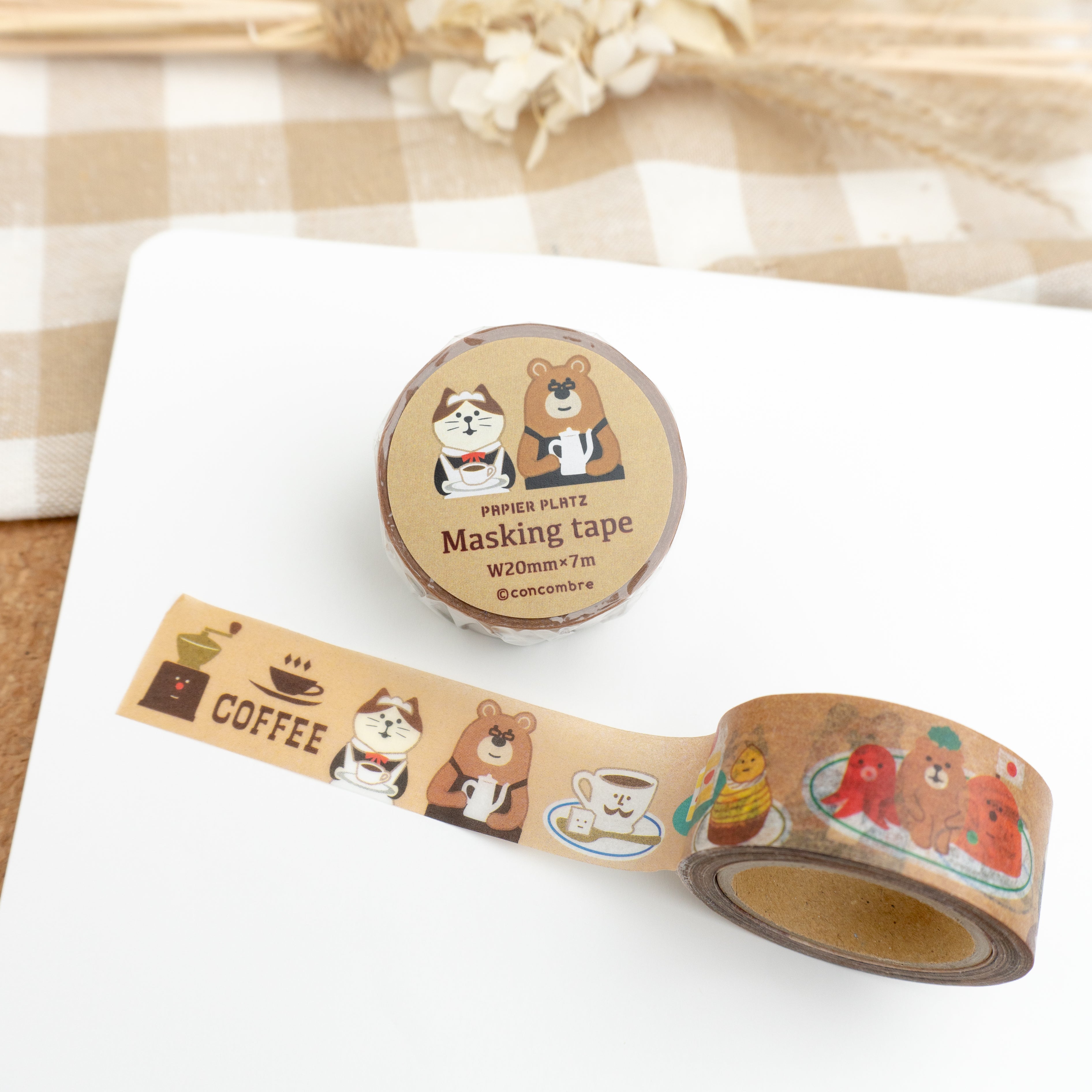 Papier Platz x Concombre Washi Tape - Coffee Cafe (20mm) Example