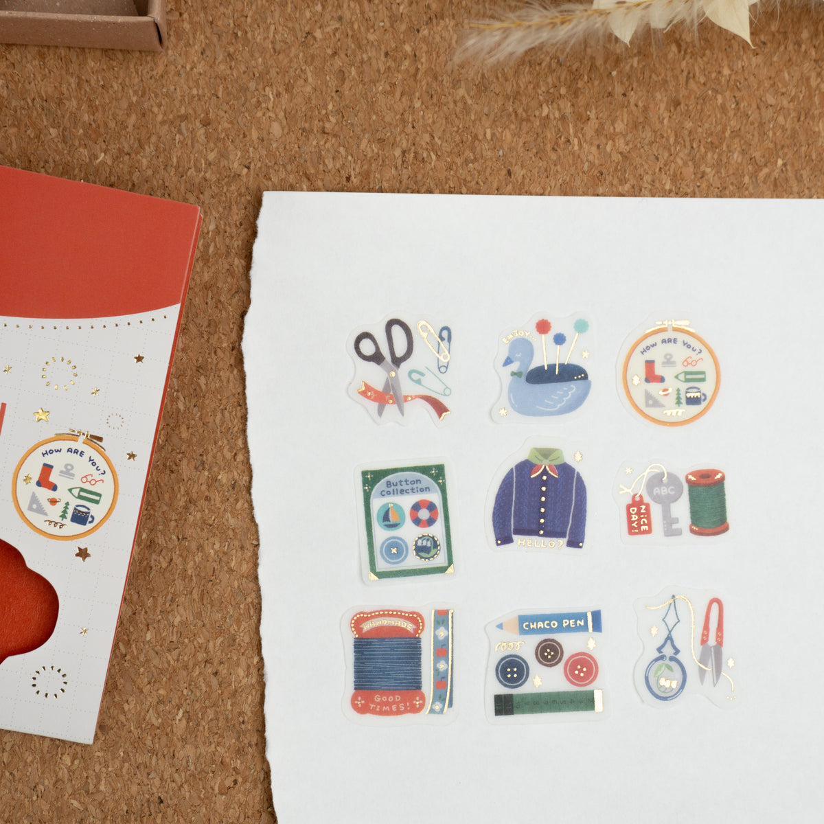 Papier Platz x Eric Small Things Washi Flake Stickers - Sewing Close Up