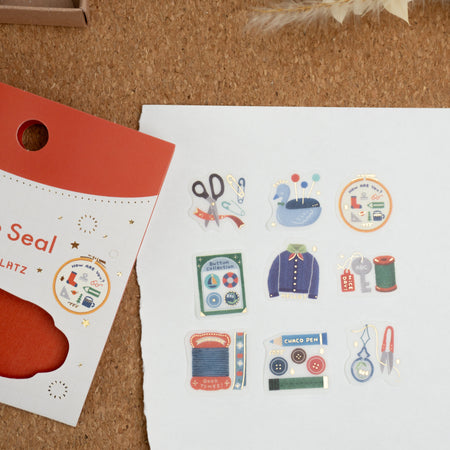Papier Platz x Eric Small Things Washi Flake Stickers - Sewing Close Up All
