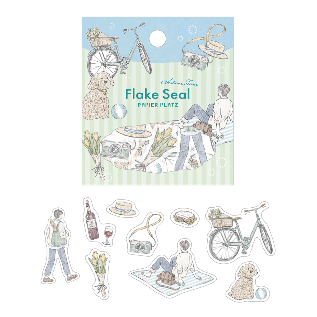Papier Platz x Nakauchi Waka Washi Flake Stickers - Sunday Morning White BG