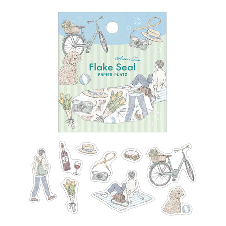 Papier Platz x Nakauchi Waka Washi Flake Stickers - Sunday Morning White BG