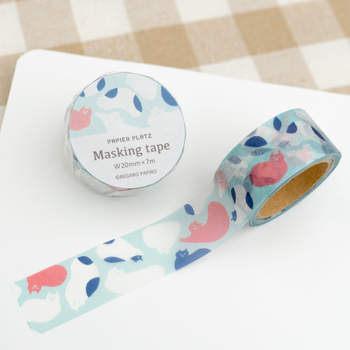 Papier Platz x Regaro Papiro Washi Tape - Cat Blobs (20mm) Example