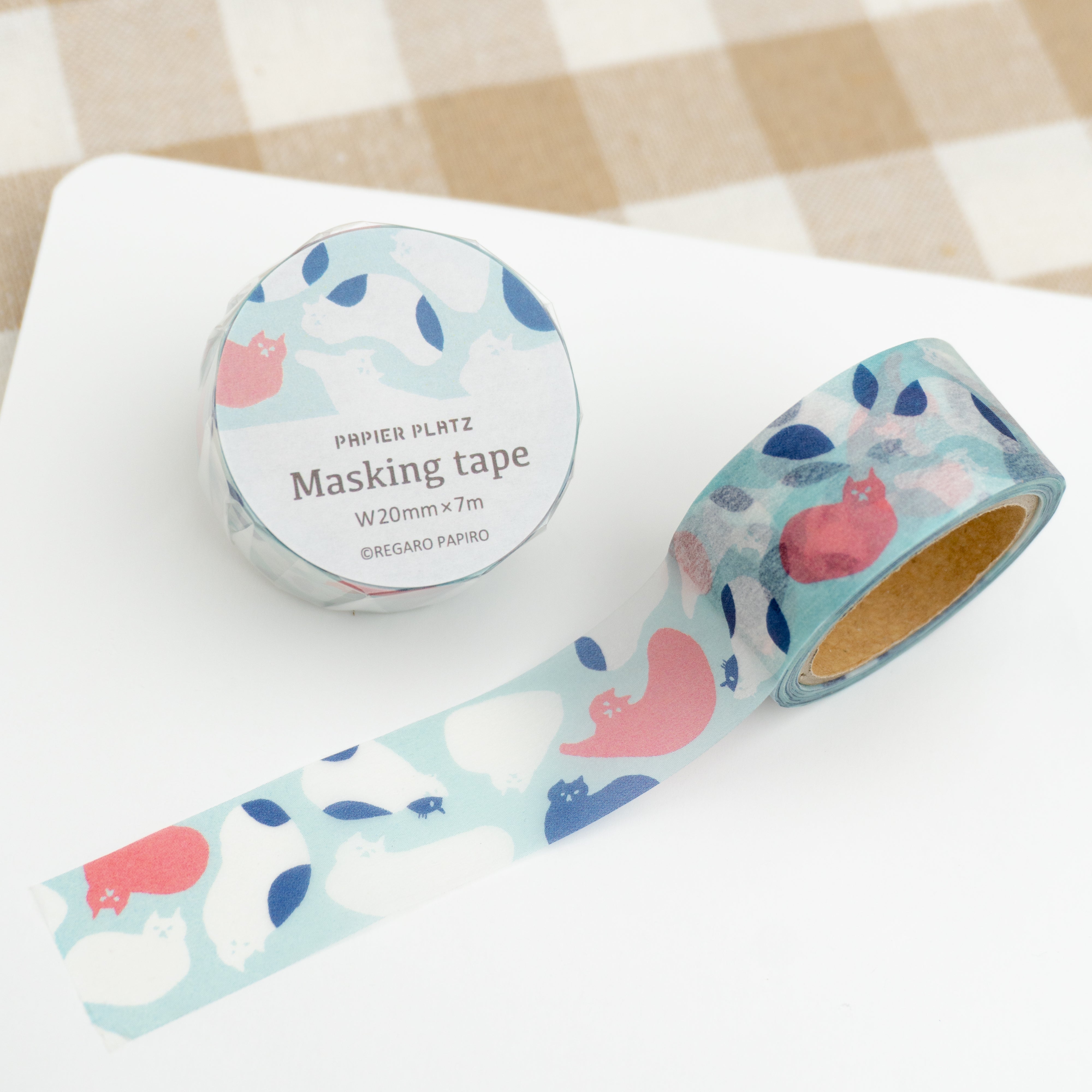 Papier Platz x Regaro Papiro Washi Tape - Cat Blobs (20mm) Example