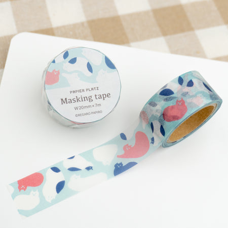Papier Platz x Regaro Papiro Washi Tape - Cat Blobs (20mm) Example