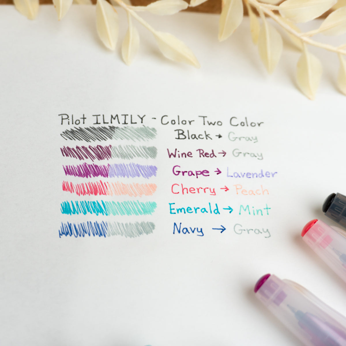 Pilot ILMILY Color Two Color Gel Pens (0.4mm) Swatch 4