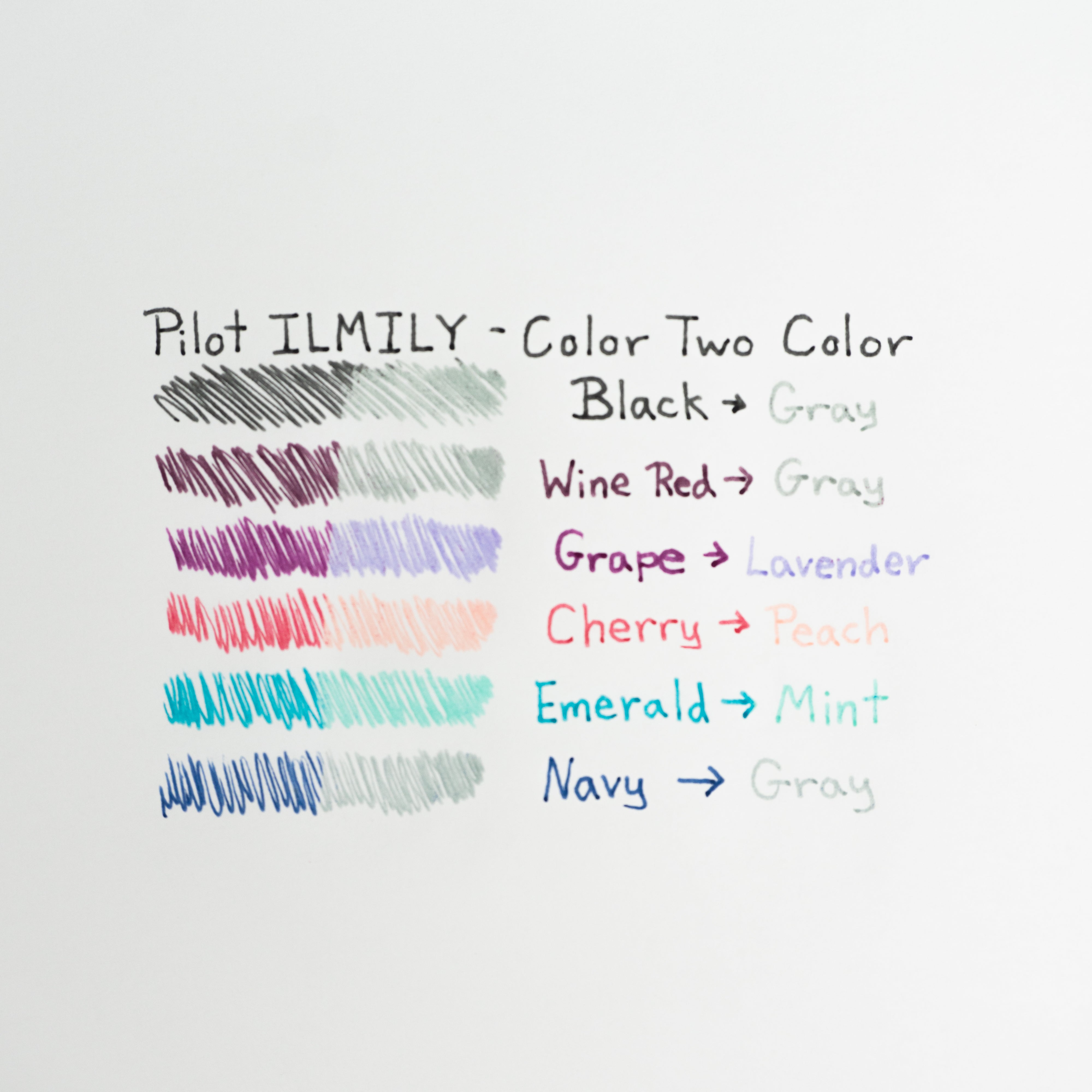 Pilot ILMILY Color Two Color Gel Pens (0.4mm) Swatch 5