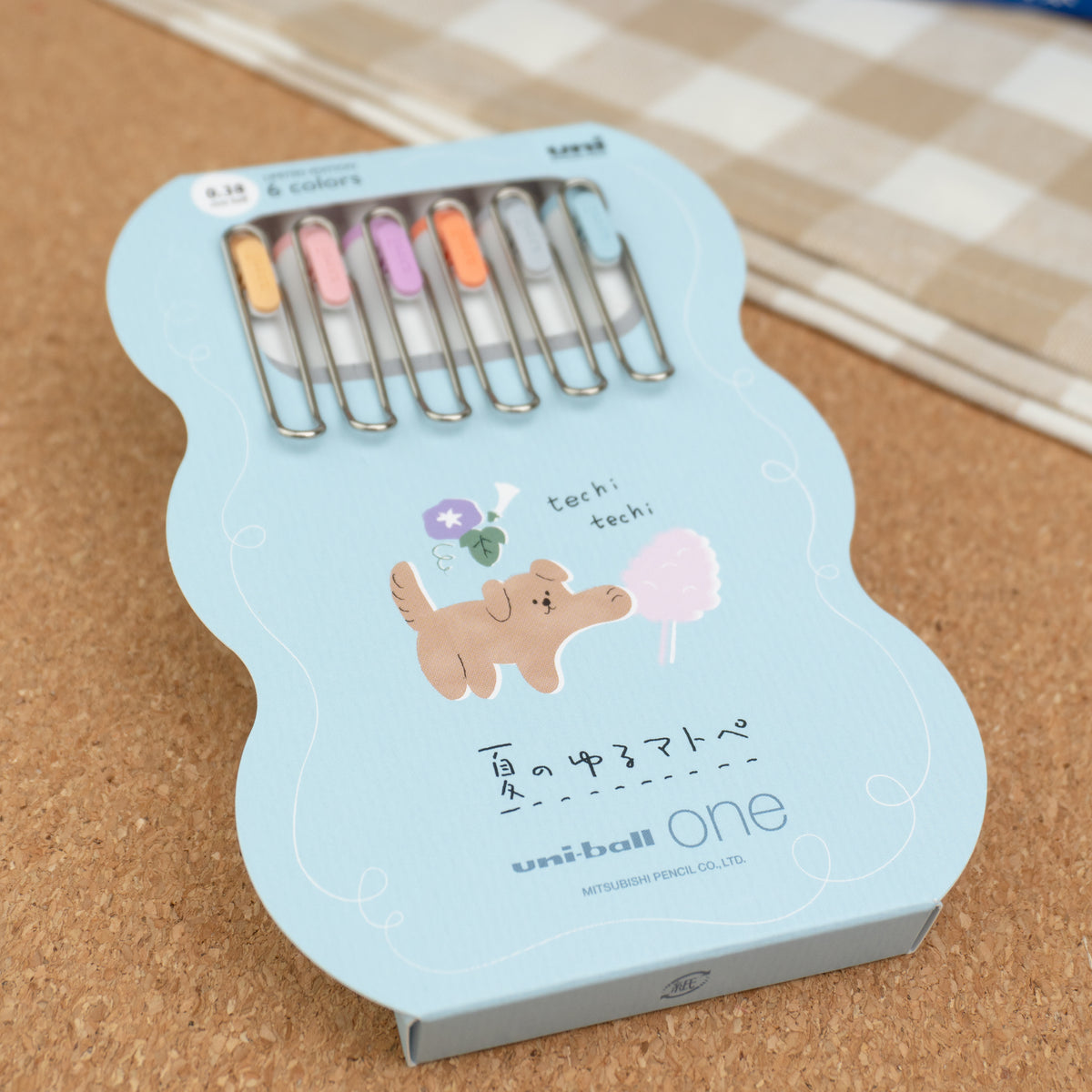 Uniball One 2024 Summer Yuru Matope Limited Edition Gel Pens - Set of 6 (0.38mm) Dog Packaging