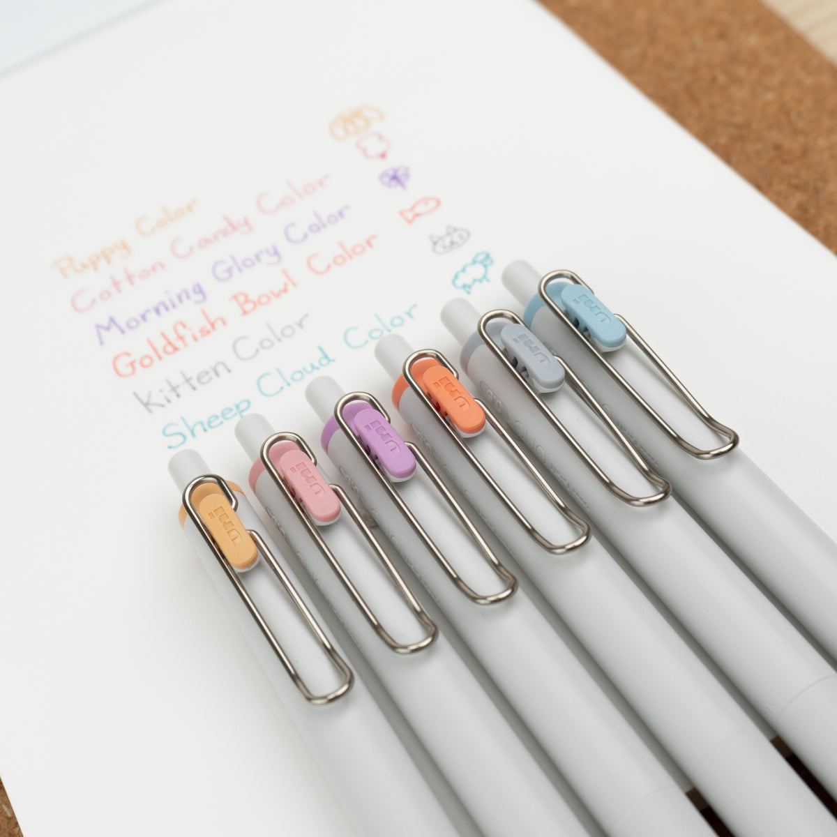 Uniball One 2024 Summer Yuru Matope Limited Edition Gel Pens Writing Example Close Up