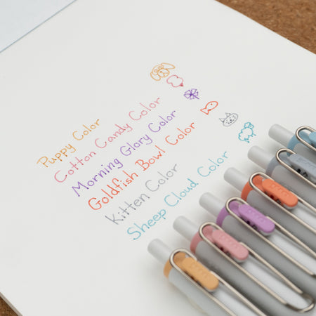 Uniball One 2024 Summer Yuru Matope Limited Edition Gel Pens Writing Example Sideways