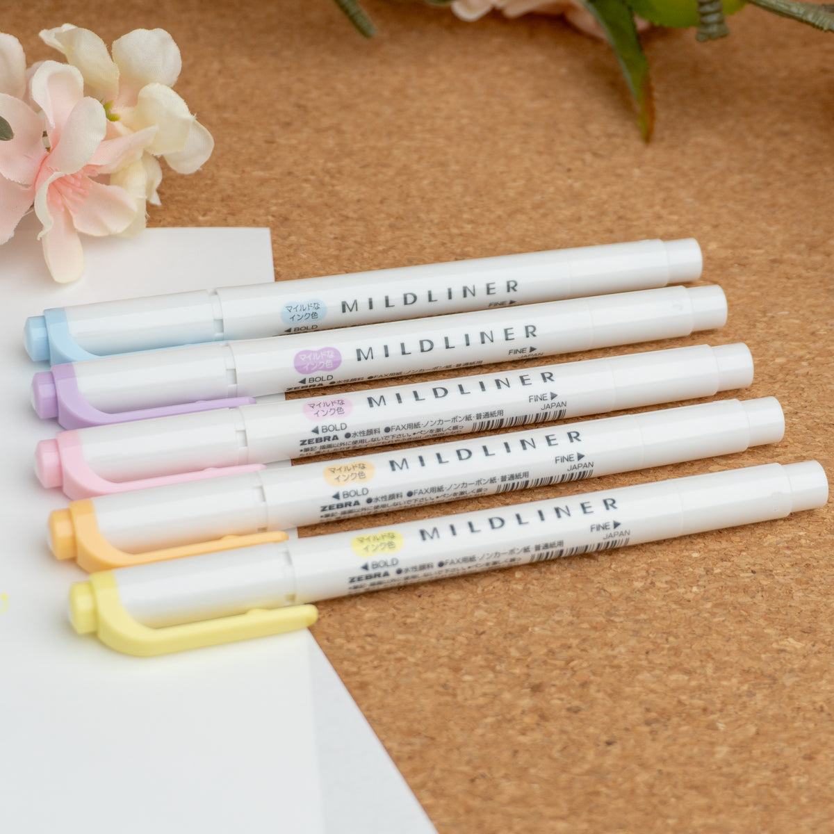 Zebra Mildliner Double Sided Highlighter - Soft Mild (Yasashisa) Color Set (New!) Example