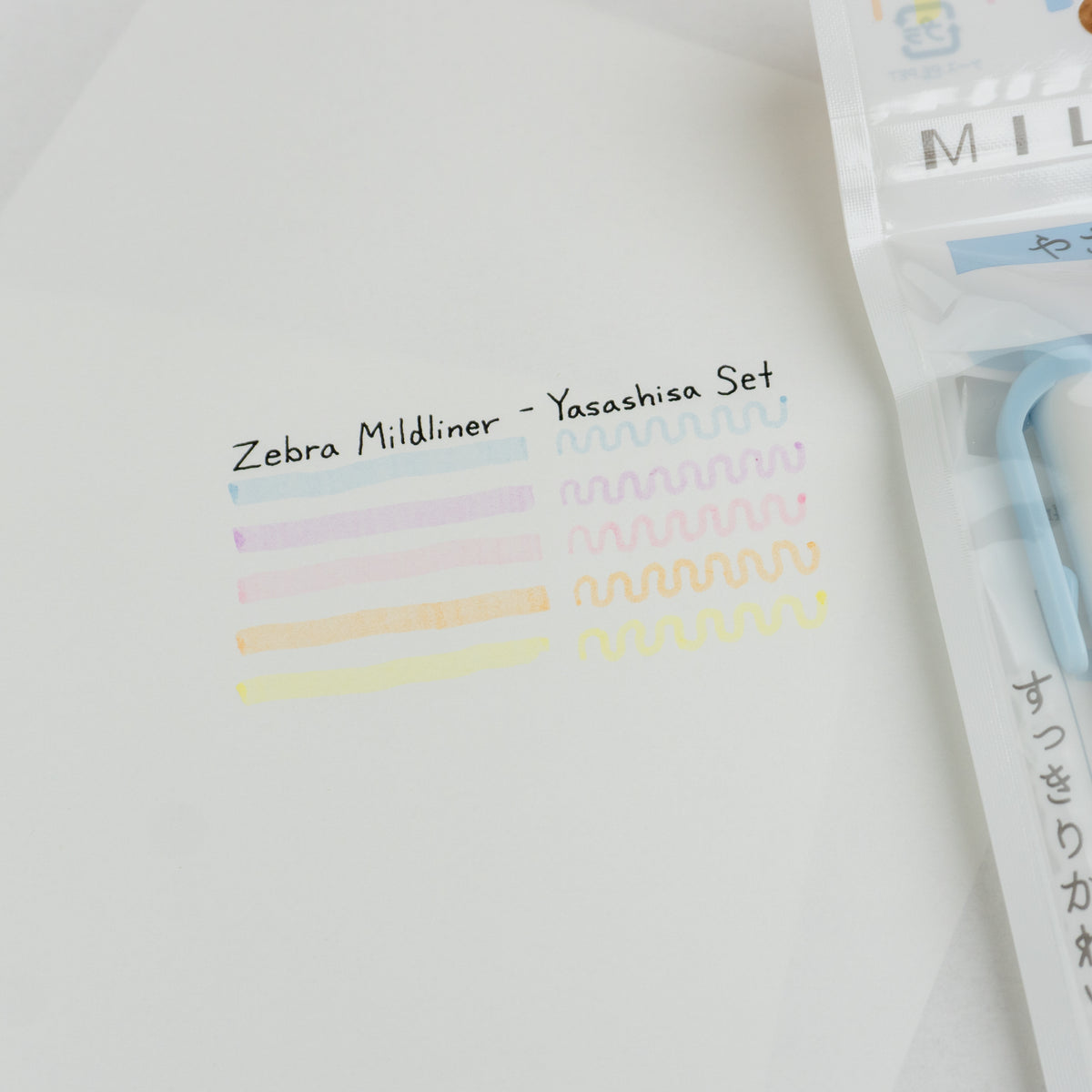 Zebra Mildliner Double Sided Highlighter - Soft Mild (Yasashisa) Color Set (New!) Swatch 3