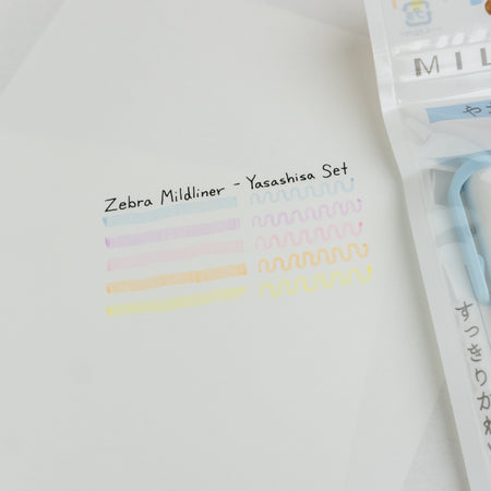 Zebra Mildliner Double Sided Highlighter - Soft Mild (Yasashisa) Color Set (New!) Swatch 3