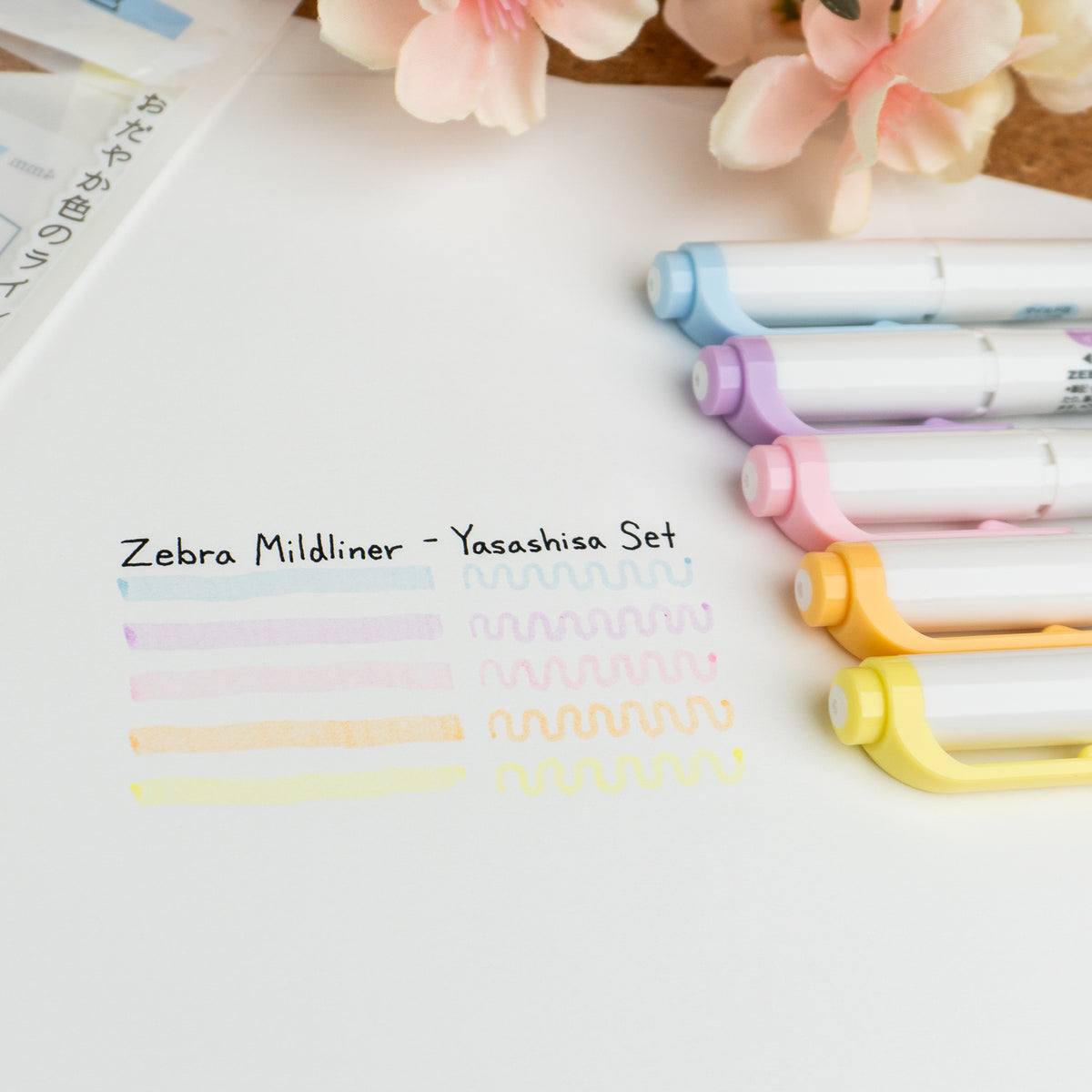 Zebra Mildliner Double Sided Highlighter - Soft Mild (Yasashisa) Color Set (New!) Swatch 4