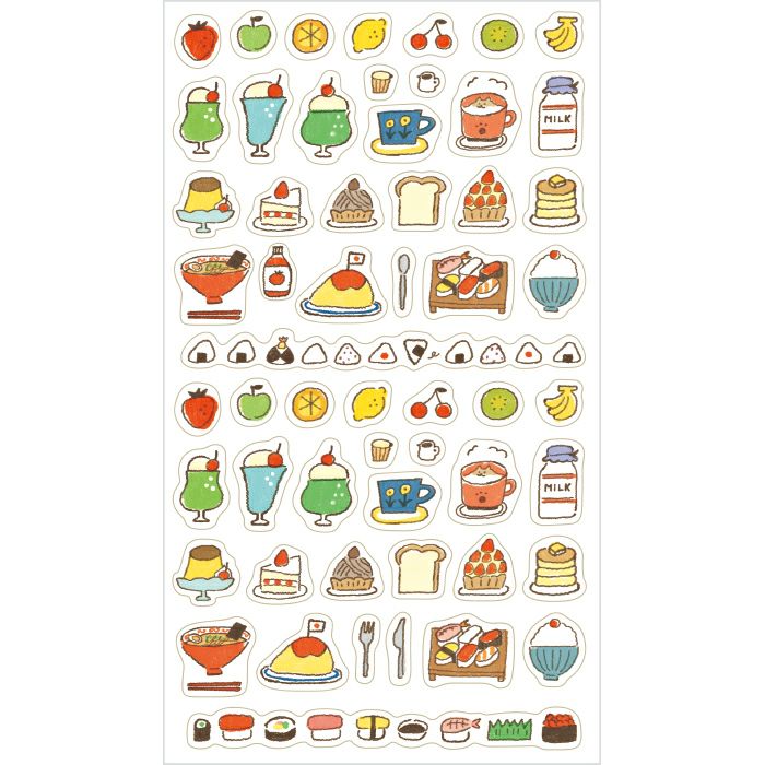 Furukawashiko Watashi-biyori Clear Sticker Sheet - Delicious Food