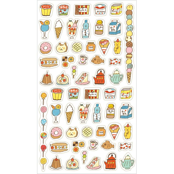 Furukawashiko Watashi-biyori Clear Sticker Sheet - Sweet Food