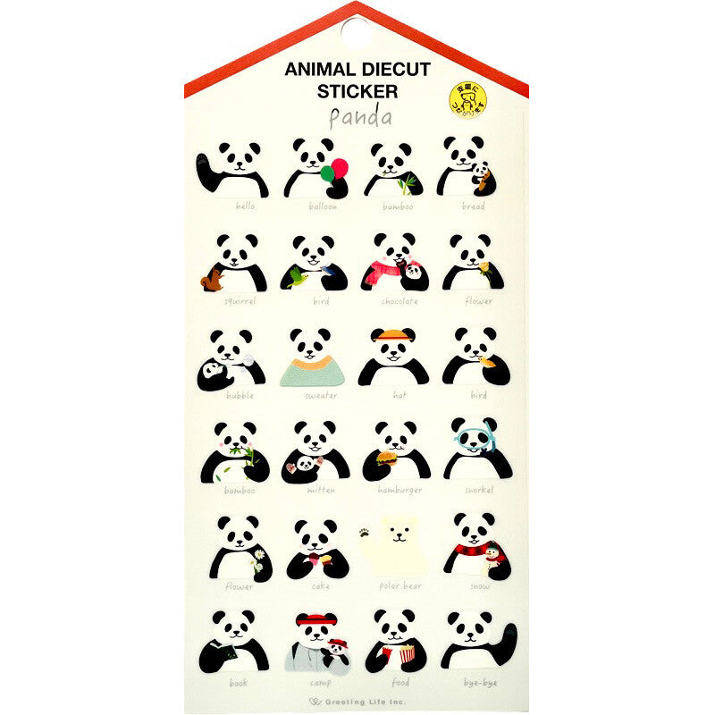 Greeting Life Inc. Animal Diecut Sticker Sheet - Pandas