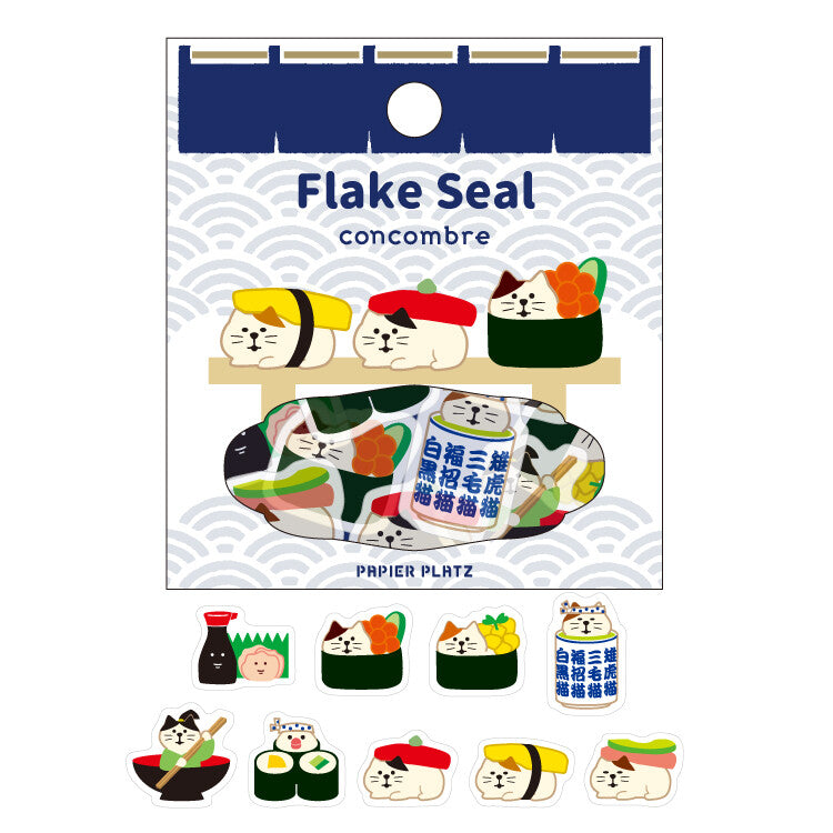 Papier Platz x Concombre Washi Flake Stickers - Sushi
