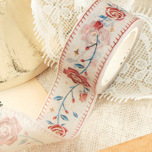 BGM Washi Tape - Embroidered Rose Ribbon (20mm)