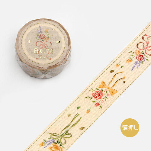 BGM Washi Tape - Embroidered Bouquet Ribbon (20mm)