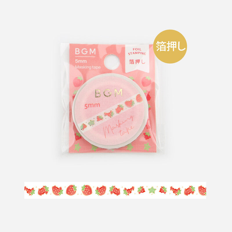 BGM Washi Tape - Strawberries (5mm)