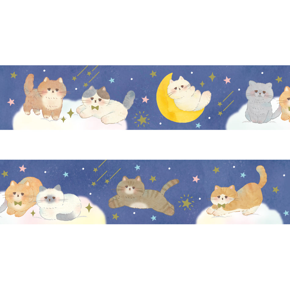 Papier Platz Washi Tape - Moonlight Cats (20mm)
