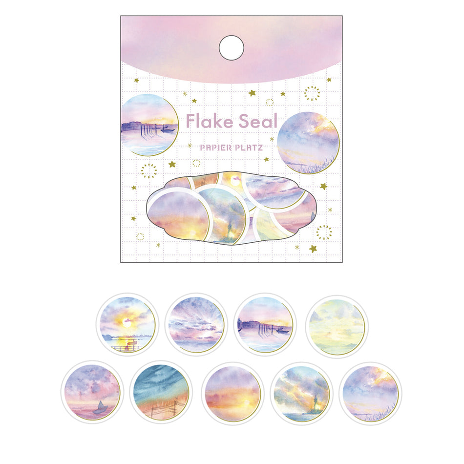 Papier Platz Washi Flake Stickers - Dreamy Pastel Landscapes