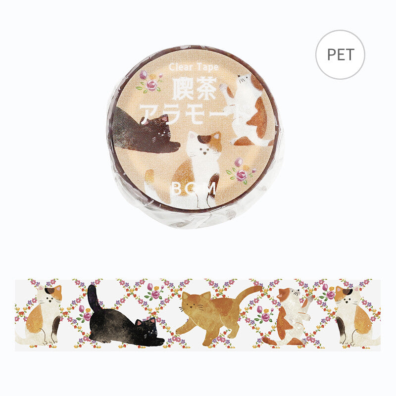 BGM Clear Tape (PET) - Cats in the Garden (20mm)