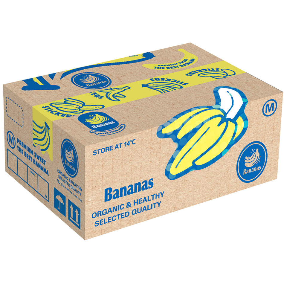 Miniature Shipping Box Flake Sticker Set - Bananas