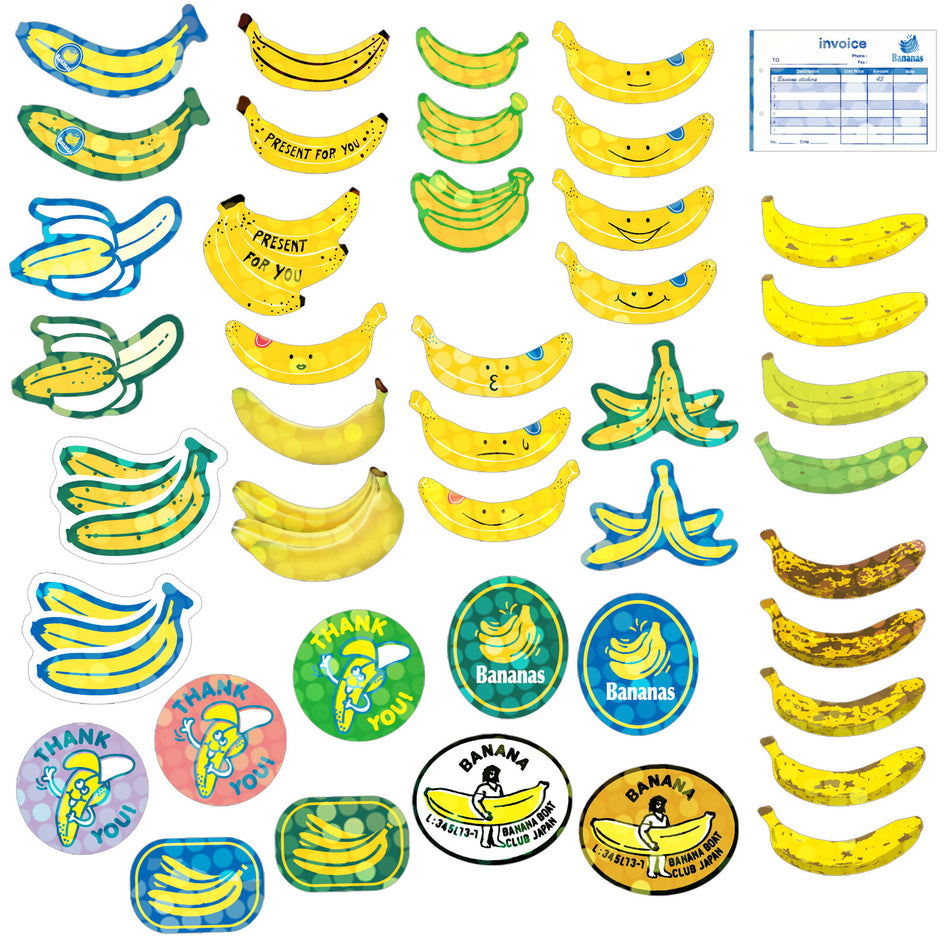 Miniature Shipping Box Flake Sticker Set - Bananas