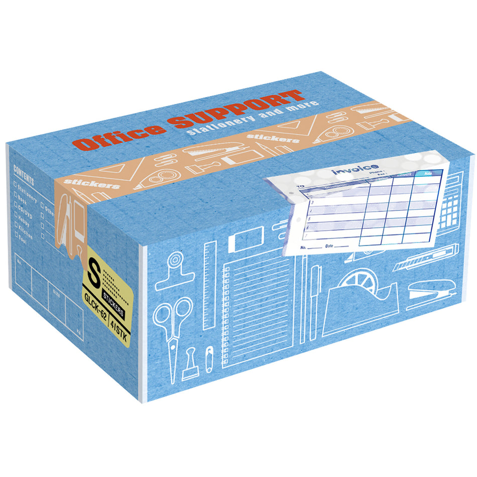 Miniature Shipping Box Flake Sticker Set - Office Stationery