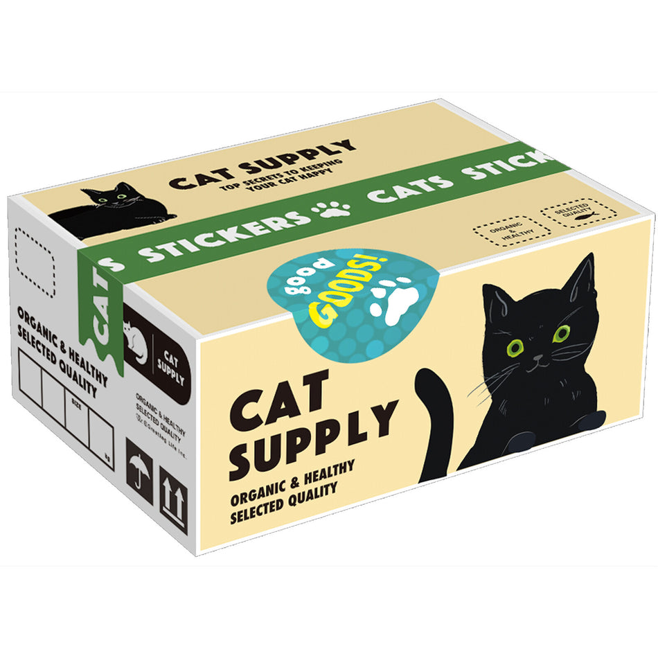 Miniature Shipping Box Flake Sticker Set - Cat Products