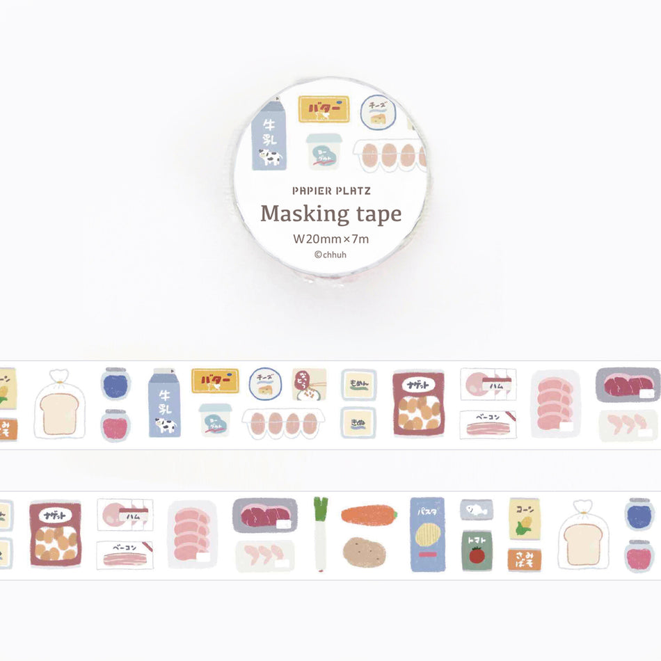 Papier Platz Washi Tape - Aesthetic Japanese Groceries (20mm)