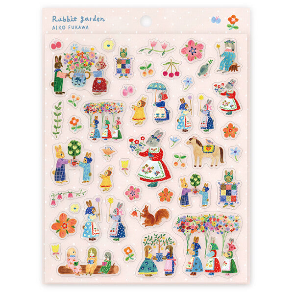 Cozyca x Aiko Fukawa Clear Sticker Sheet - Rabbit Garden