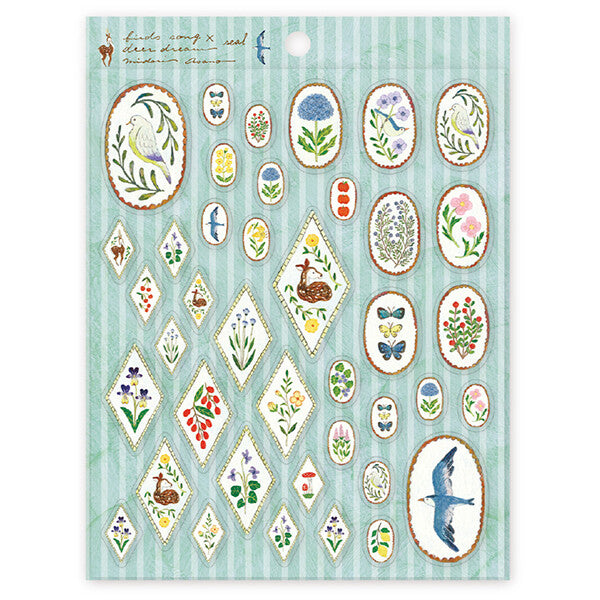 Cozyca x Midori Asano Clear Sticker Sheet - Birds & Deer