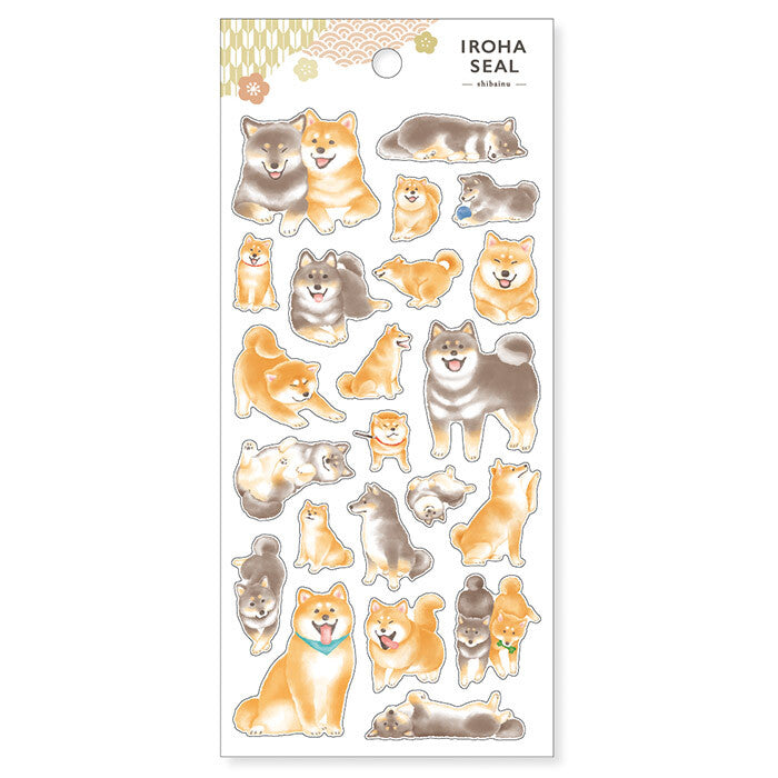 Mind Wave Iroha Seal Sticker Sheet - Shiba Inu