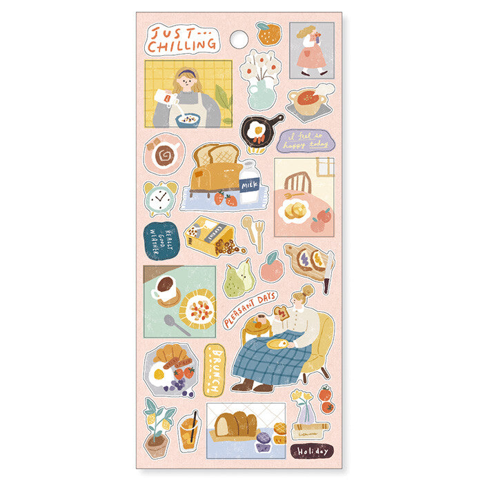 Mind Wave Just Chilling Sticker Sheet - "Brunch is ready!"