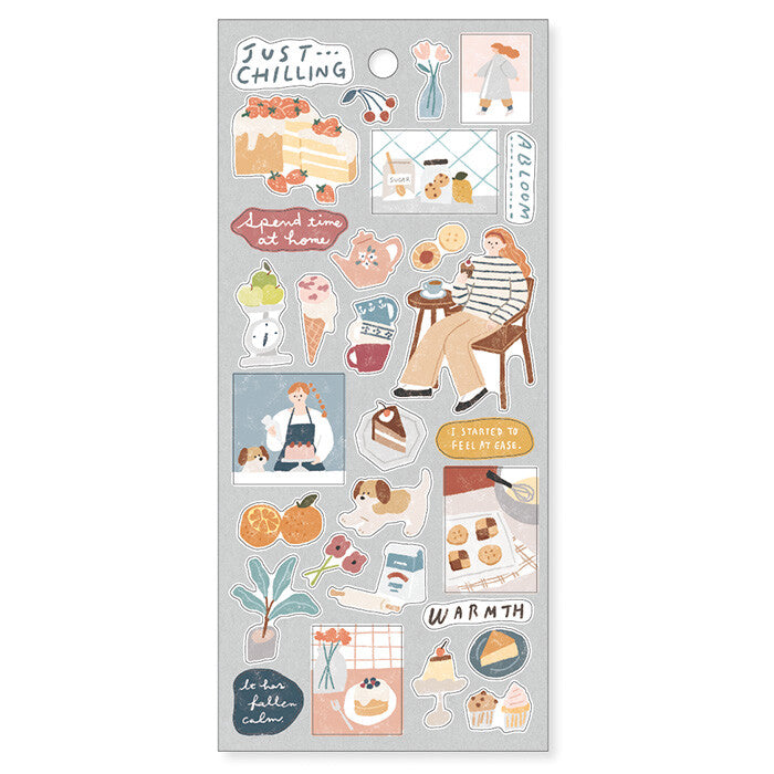 Mind Wave Just Chilling Sticker Sheet - "I wanna make a snack!"