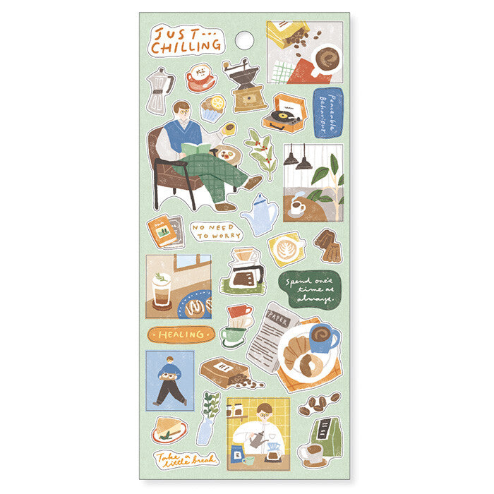 Mind Wave Just Chilling Sticker Sheet - "I made coffee!"