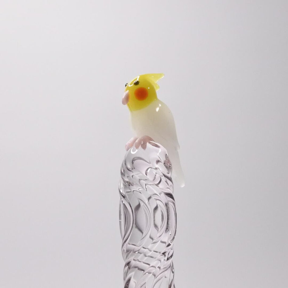 Clarto Lavie Parakeet Glass Dip Pen - Yellow