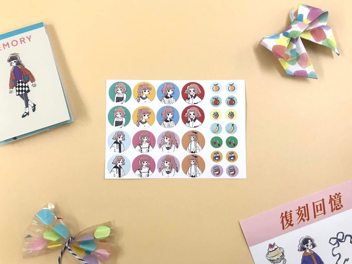 Di Sticker Ann Di Sticker Sheet - Small Round Icons – Saiko Stationery
